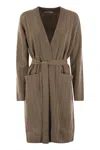 Max Mara Giusto - Long Cardigan In Cashmere Yarn In Brown