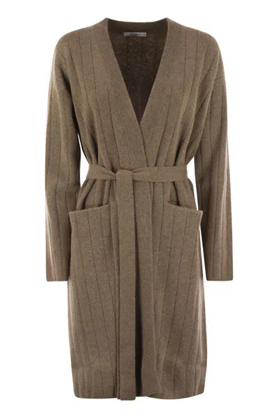 Max Mara Giusto - Long Cardigan In Cashmere Yarn In Brown