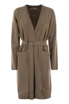 Max Mara Giusto - Long Cardigan In Cashmere Yarn In Brown