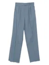 Max Mara Perfect High Waist Wide Leg Trousers In Blue