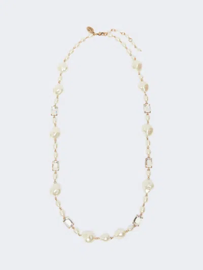 Max Mara Glass Bead Necklace In Gold