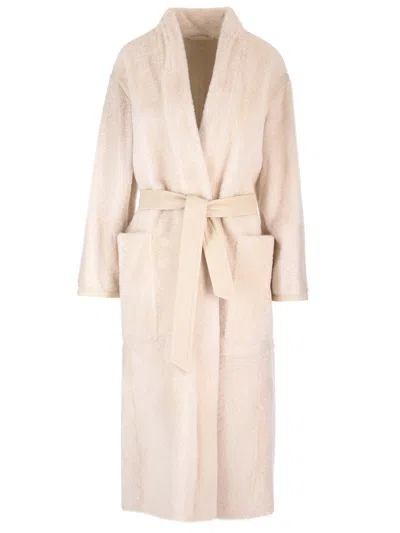 Max Mara Glassa Long Coat In Neutral