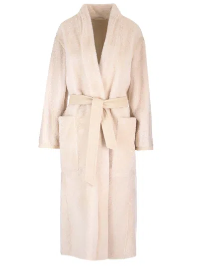 Max Mara Glassa Long Coat In Pink