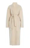 Max Mara Glassa Shearling Coat In Neutral