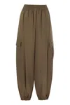 Max Mara Glauco Cotton Twill Wide-leg Pants In Brown