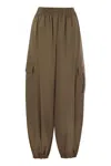 Max Mara Glauco - Cotton Baggy Trousers In Green