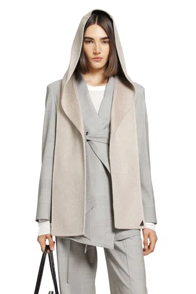 Max Mara Glen Plaid Wool Robe-inspired Coat In Gray