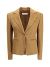 Max Mara Camel One-breasted Blazer In Brown