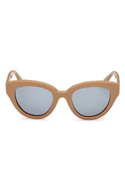 Max Mara Glimpse 50mm Polarized Cat Eye Sunglasses In Brown