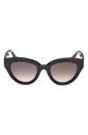 Max Mara Glimpse1 Acetate Cat-eye Sunglasses In Black/gradient Smoke Lenses