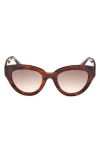 Max Mara Women's Blonde Havana Glimpse 1 Cat-eye Sunglasses