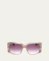 Max Mara Glimpse Acetate Butterfly Sunglasses In Beige Violet