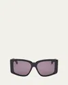 Max Mara Glimpse Acetate Butterfly Sunglasses In Shiny Black