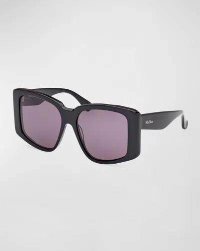 Max Mara Glimpse Acetate Butterfly Sunglasses In Shiny Black