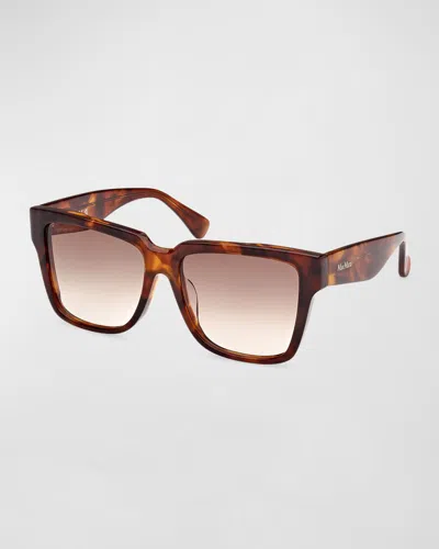 Max Mara Glimpse Acetate Square Sunglasses In Red