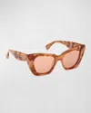 Max Mara Women's Havana Glimpse5 Butterfly Sunglasses In Havana/other / Brown