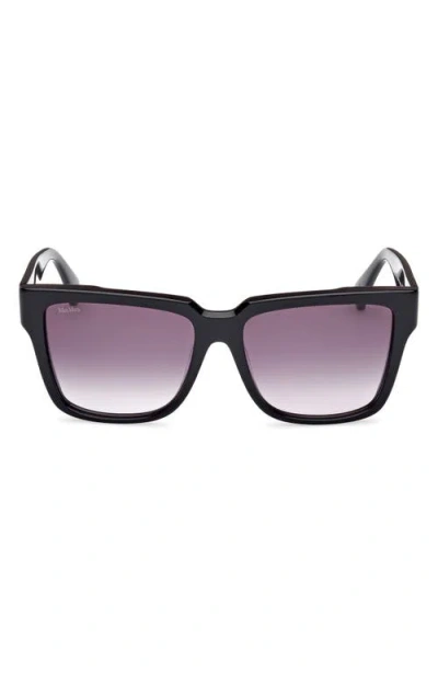 Max Mara Glimpse2 57mm Gradient Polarized Square Sunglasses