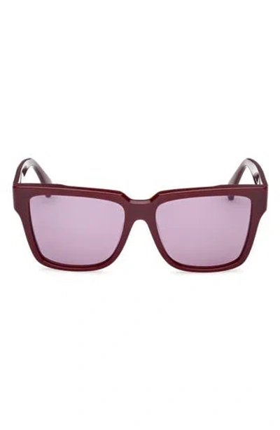 Max Mara Glimpse2 57mm Gradient Polarized Square Sunglasses In Metallic