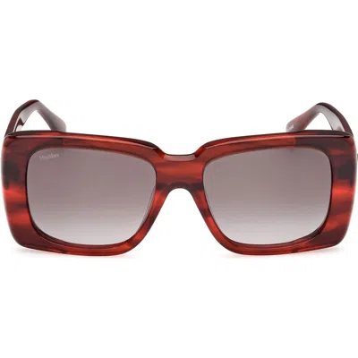 Max Mara Glimpse3 53mm Polarized Square Sunglasses In Red