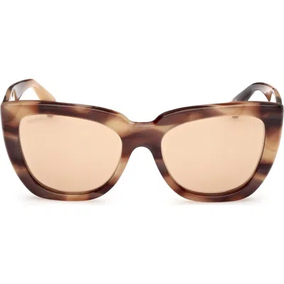 Max Mara Glimpse4 54mm Polarized Cat Eye Sunglasses In Brown