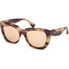 Max Mara Glimpse4 54mm Polarized Cat Eye Sunglasses In Brown
