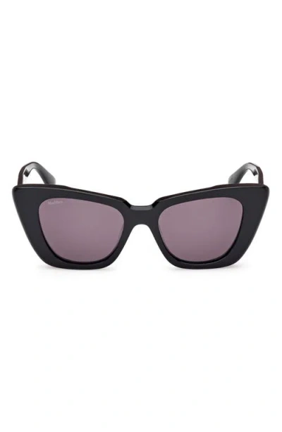 Max Mara Glimpse5 50mm Polarized Butterfly Sunglasses In Black