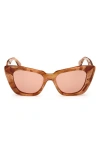 Max Mara Women's Havana Glimpse5 Butterfly Sunglasses In Havana/other/brown