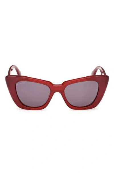 Max Mara Glimpse5 50mm Polarized Butterfly Sunglasses In Red
