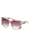 Max Mara Glimpse Acetate Butterfly Sunglasses In Beige Horn/violet