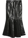 Max Mara Glossy Lamb Leather Skirt With Fitted Silhouette In Black