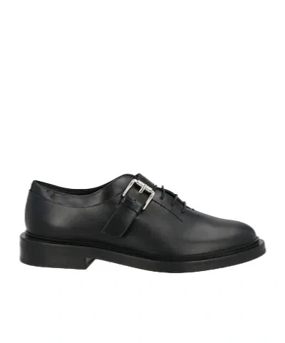 Max Mara Glossy Leather Lace-up Shoes In Black