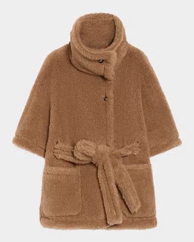 MAX MARA GOAT & SHEARLING DYED CAPE