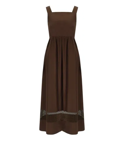 Max Mara Gola Chocolate Dress In Brown