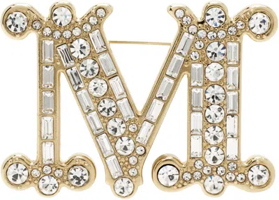 Max Mara Gold Bath2 Brooch In 001 Crystal