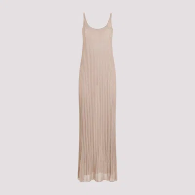 Max Mara Maxi Knit Lurex Dress In Rit In Silver