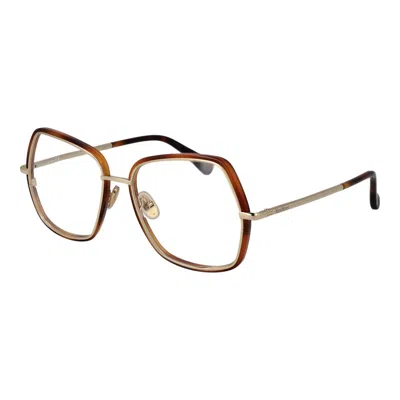 Max Mara Gold Women Optical Frames In Brown