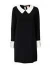 Max Mara Tailored Black Dress With White Collar