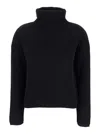 Max Mara Golia Black Turtleneck Sweater In Wool And Cashmere Woman In Black