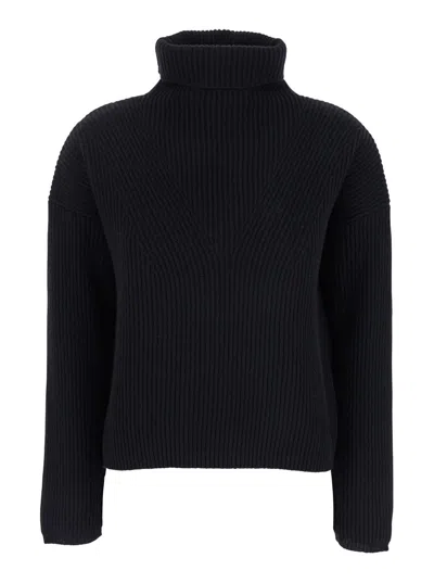 Max Mara Golia Black Turtleneck Sweater In Wool And Cashmere Woman