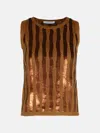 Max Mara 'golia' Brown Linen Tank Top In Brown