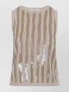 Max Mara Beige Sleeveless Linen Top