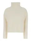 Max Mara Golia Maglia Collo Alto Misto Cachemire In White