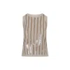Max Mara Beige Sleeveless Linen Top In Neutrals