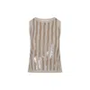 Max Mara Beige Sleeveless Linen Top In Multicolor