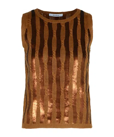 MAX MARA MAX MARA SEQUIN DETAILED SLEEVELESS KNIT TOP