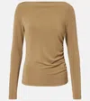 Max Mara Gomma Jersey T-shirt In Brown