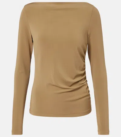 Max Mara Gomma Jersey T-shirt In Brown
