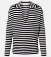 Max Mara Gomma Striped Cashmere Top In White