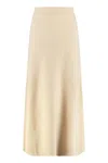Max Mara Gonna Flared In Wool And Cashmere In Gold