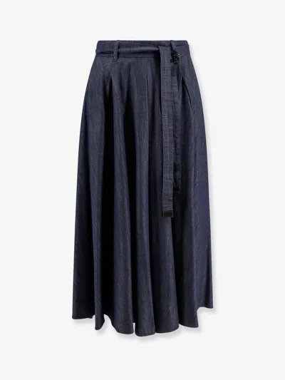 Max Mara Amanda Denim Skirt In Blue